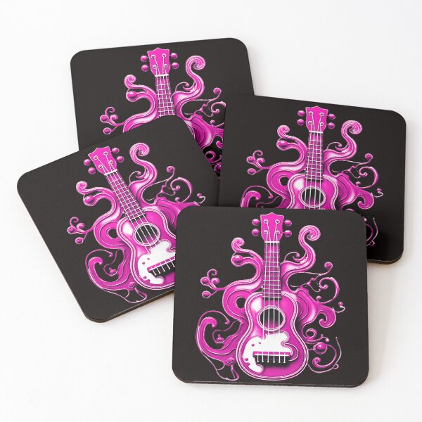 Item preview, Ukulele, colorful ukulele with paint splashes. Vivid shades/ magenta. designed and sold by My-fake-places.