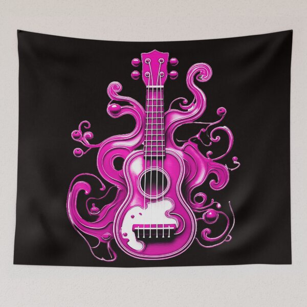 Item preview, Ukulele, colorful ukulele with paint splashes. Vivid shades/ magenta. designed and sold by My-fake-places.