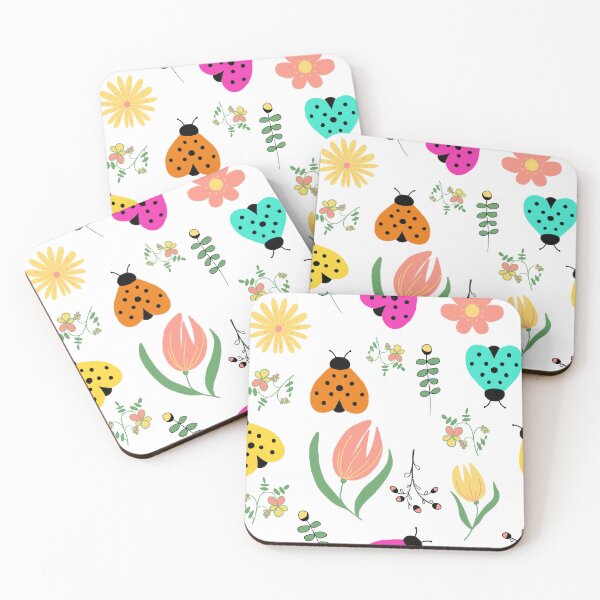 Item preview, Bright ladybugs and flowers  designed and sold by HoddyDesign.