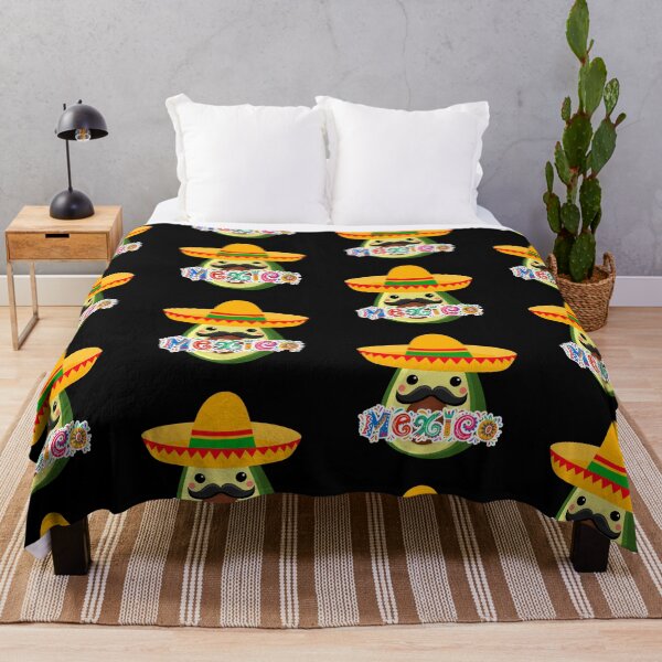 Item preview, kawaii mexican avocado with hat and mustache designed and sold by ZerpaGiovanna.