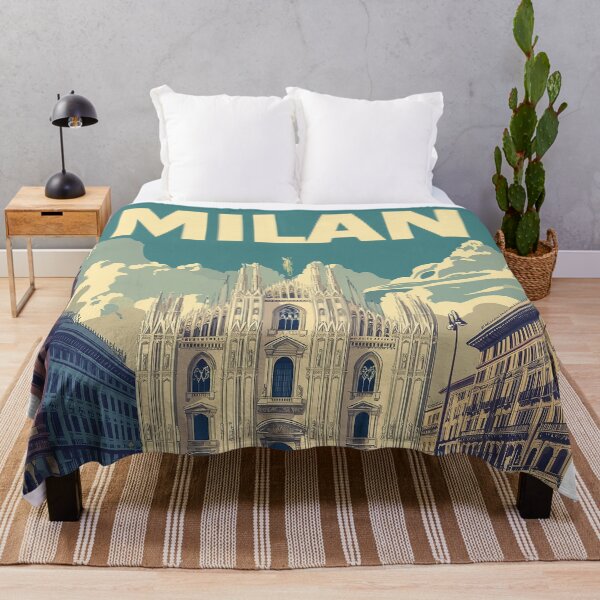Item preview, Vintage Milan City Skyline Art Print | Retro Italian Travel Poster | Iconic Milan Cathedral & Piazza del Duomo Wall Decor | Milan City Artwork | Mid-Century Modern Design designed and sold by nomiraclehere.