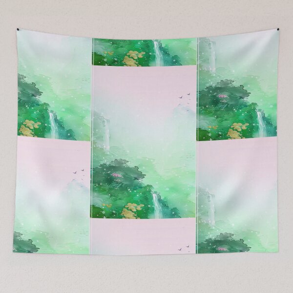 Item preview, Mystic Mountains and Cranes - Chinese Landscape Art designed and sold by Piotrek0001.