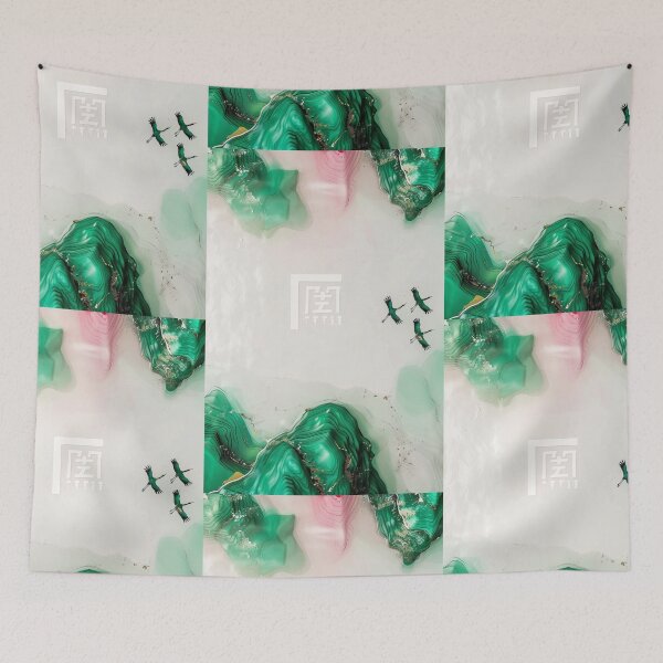 Item preview, Mystic Mountains and Cranes - Chinese Landscape Art designed and sold by Piotrek0001.