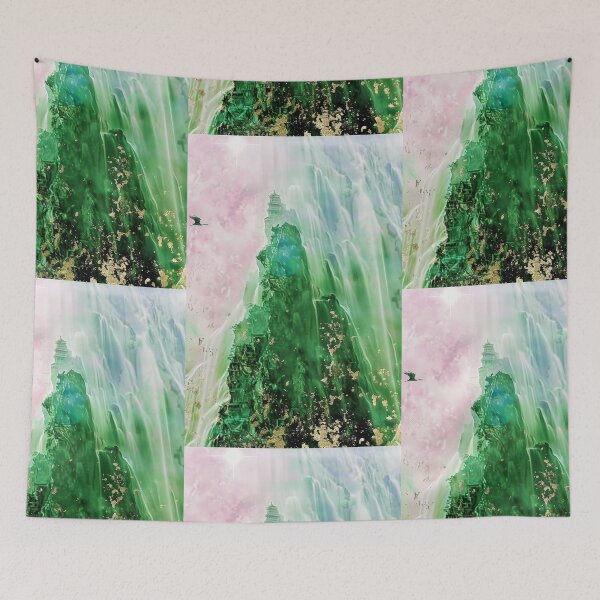 Item preview, Mystic Mountains and Cranes - Chinese Landscape Art designed and sold by Piotrek0001.