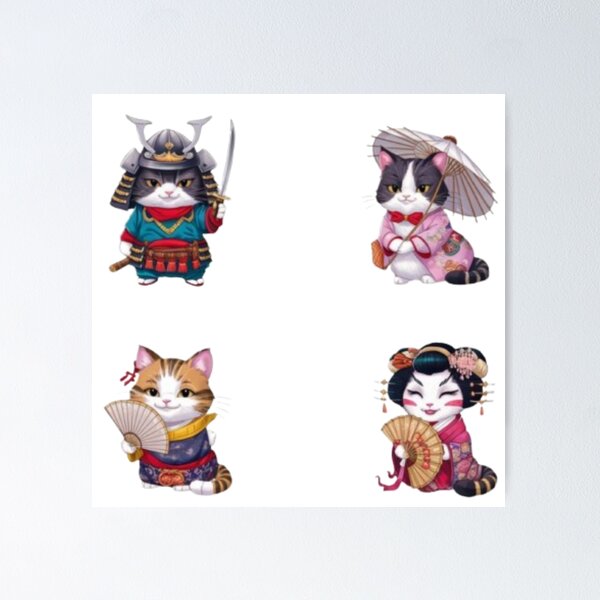 Item preview, Far Eastern themed cats designed and sold by catcraftss.