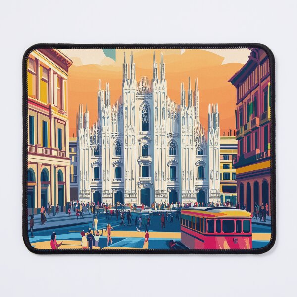 Item preview, Vintage Milan City Skyline Art Print | Retro Italian Travel Poster | Iconic Milan Cathedral & Piazza del Duomo Wall Decor | Milan City Artwork | Mid-Century Modern Design designed and sold by nomiraclehere.