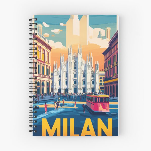 Item preview, Vintage Milan City Skyline Art Print | Retro Italian Travel Poster | Iconic Milan Cathedral & Piazza del Duomo Wall Decor | Milan City Artwork | Mid-Century Modern Design designed and sold by nomiraclehere.