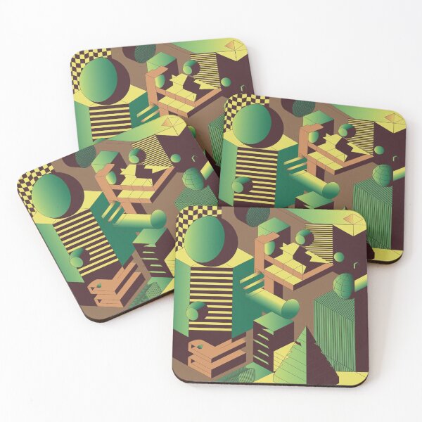 Item preview, Abstract geometric figures with a checkerboard designed and sold by MargoMalej.