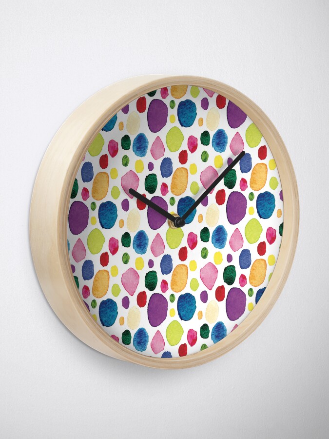 Thumbnail 1 of 4, Clock, Colorful Spot Pattern designed and sold by Jessheathclean.