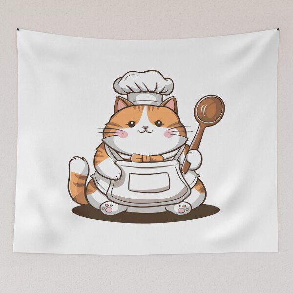 Item preview, Adorable Chef Cat designed and sold by ArtsyWishesShop.
