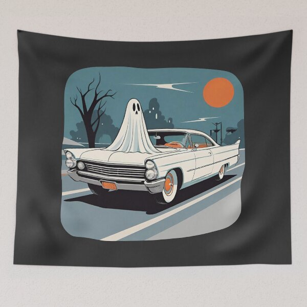 Item preview, Spooky and Fun Halloween Ghost – Drive into the Spirit of the Season! designed and sold by karolinahinc.