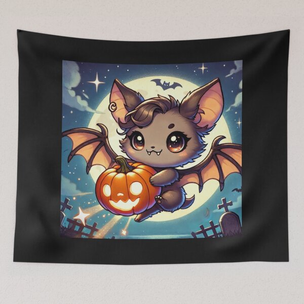 Item preview, Adorable Chibi Bat – Halloween Mischief in the Sky designed and sold by NSB-Design.
