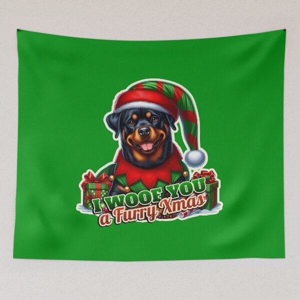 Item preview, Rottweiler, Rotie Xmas elf gift designed and sold by ThisDress.