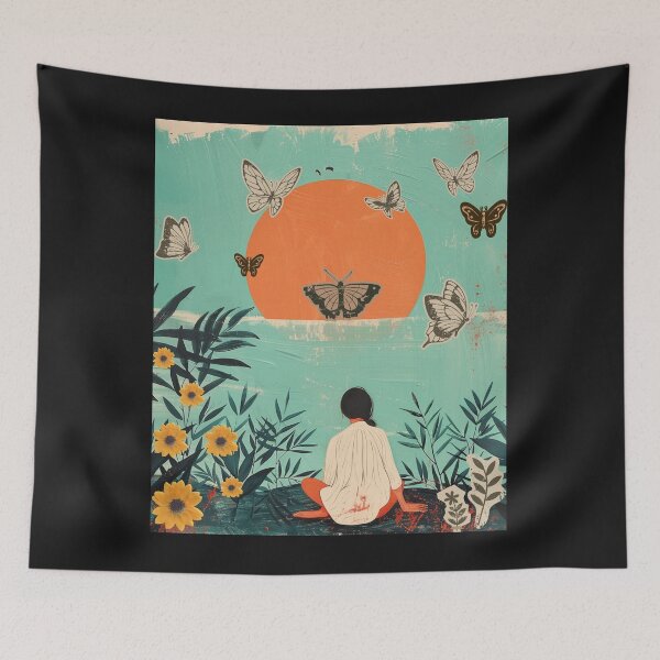 Item preview, Boho Butterfly Green Boho Nature Vintage designed and sold by MarcelooArt.