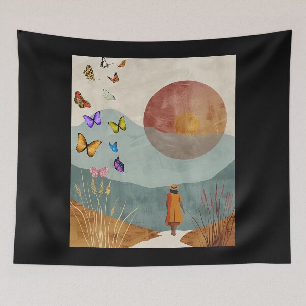 Item preview, Boho Butterfly Green Boho Nature Vintage designed and sold by MarcelooArt.