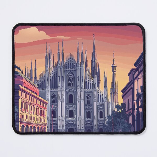 Item preview, \Vintage Milan City Skyline Art Print | Retro Italian Travel Poster | Iconic Milan Cathedral & Piazza del Duomo Wall Decor | Milan City Artwork | Mid-Century Modern Design designed and sold by nomiraclehere.