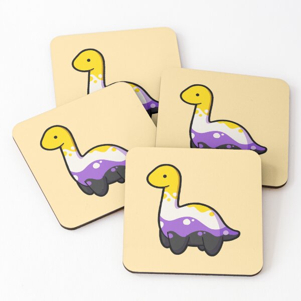 Item preview, hugadino Cute non binary long neck dinosaur, dino, Pride, LGBTQ, designed and sold by hugadino.