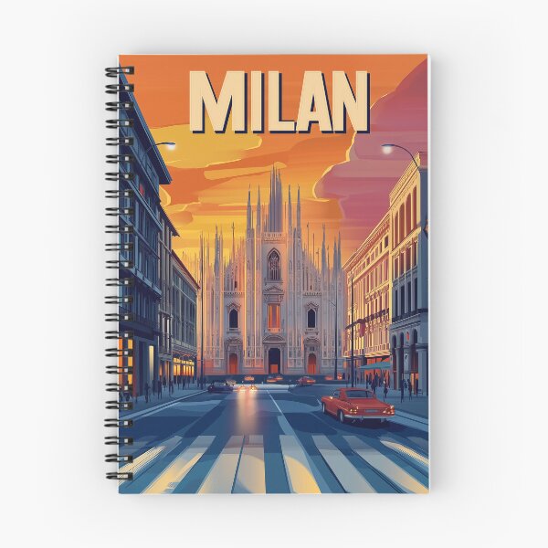 Item preview, Vintage Milan City Skyline Art Print | Retro Italian Travel Poster | Iconic Milan Cathedral & Piazza del Duomo Wall Decor | Milan City Artwork | Mid-Century Modern Design designed and sold by nomiraclehere.