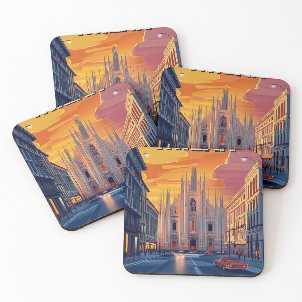 Item preview, Vintage Milan City Skyline Art Print | Retro Italian Travel Poster | Iconic Milan Cathedral & Piazza del Duomo Wall Decor | Milan City Artwork | Mid-Century Modern Design designed and sold by nomiraclehere.