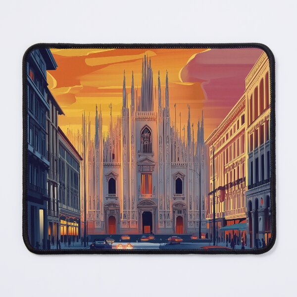Item preview, Vintage Milan City Skyline Art Print | Retro Italian Travel Poster | Iconic Milan Cathedral & Piazza del Duomo Wall Decor | Milan City Artwork | Mid-Century Modern Design designed and sold by nomiraclehere.
