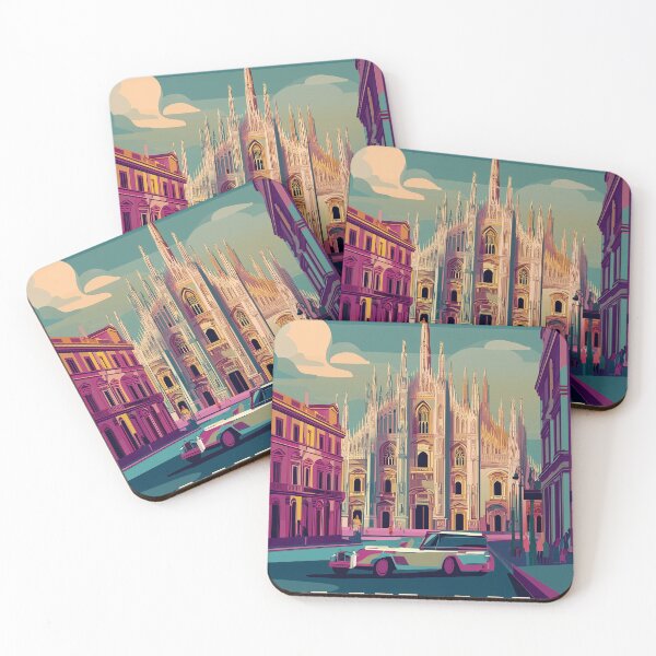Item preview, Vintage Milan City Skyline Art Print | Retro Italian Travel Poster | Iconic Milan Cathedral & Piazza del Duomo Wall Decor | Milan City Artwork | Mid-Century Modern Design designed and sold by nomiraclehere.