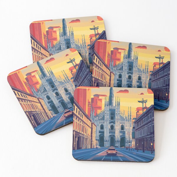 Item preview, Vintage Milan City Skyline Art Print | Retro Italian Travel Poster | Iconic Milan Cathedral & Piazza del Duomo Wall Decor | Milan City Artwork | Mid-Century Modern Design designed and sold by nomiraclehere.