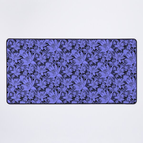 Item preview, Tossed Lotus Blue on Black Halfdrop designed and sold by Art in My Loft.