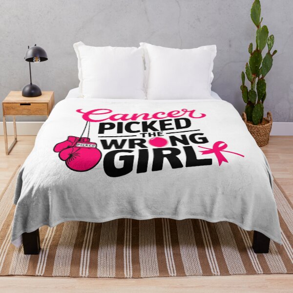 Item preview, Cancer Picked The Wrong Girl Breast Cancer Awareness designed and sold by Pitchou07.