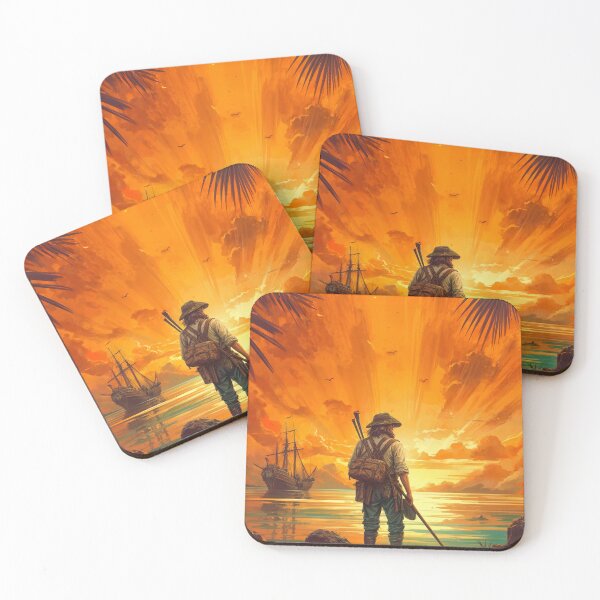 Item preview, Pirate Ship on the sunset designed and sold by NullSpacePrints.