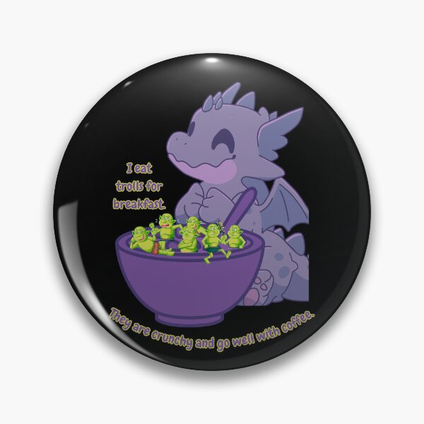 Item preview, I Eat Trolls for Breakfast Funny Cute Dragon Eating Internet Troll Cereal designed and sold by AngelGo73.