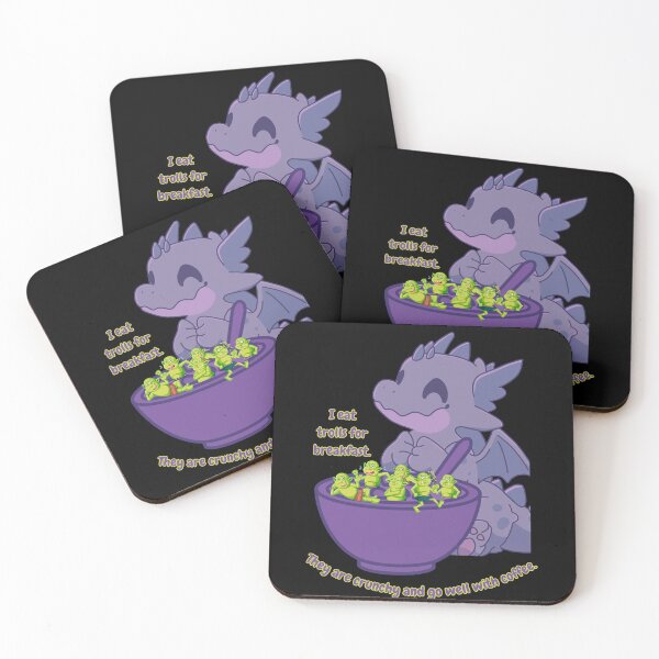 Item preview, I Eat Trolls for Breakfast Funny Cute Dragon Eating Internet Troll Cereal designed and sold by AngelGo73.