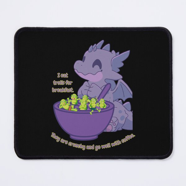 Item preview, I Eat Trolls for Breakfast Funny Cute Dragon Eating Internet Troll Cereal designed and sold by AngelGo73.