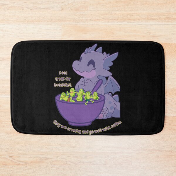 Item preview, I Eat Trolls for Breakfast Funny Cute Dragon Eating Internet Troll Cereal designed and sold by AngelGo73.