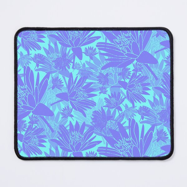 Item preview, Tossed Lotus Blue on Cyan Halfdrop designed and sold by Art in My Loft.
