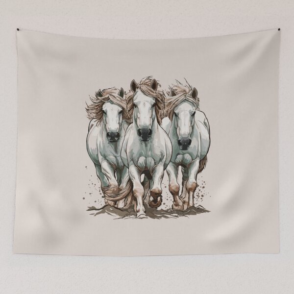 Item preview, "Wild Alaskan Horses" Watercolor – A Stunning Display of Nature's Freedom designed and sold by paulo silveira.