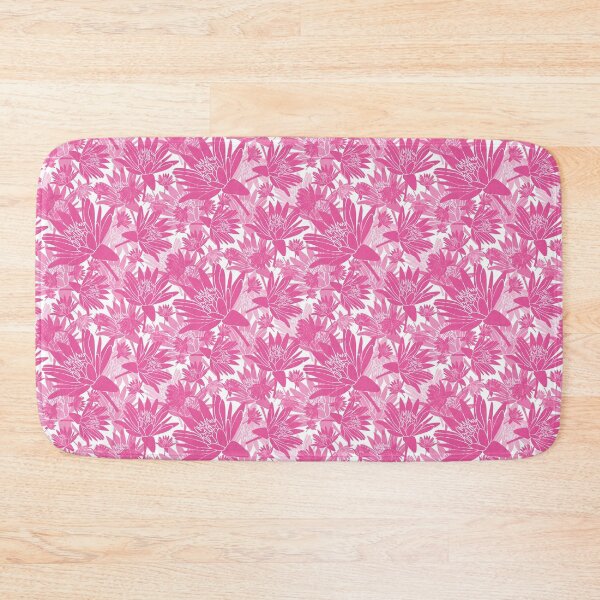 Item preview, Tossed Lotus Magenta on White Halfdrop designed and sold by Art in My Loft.