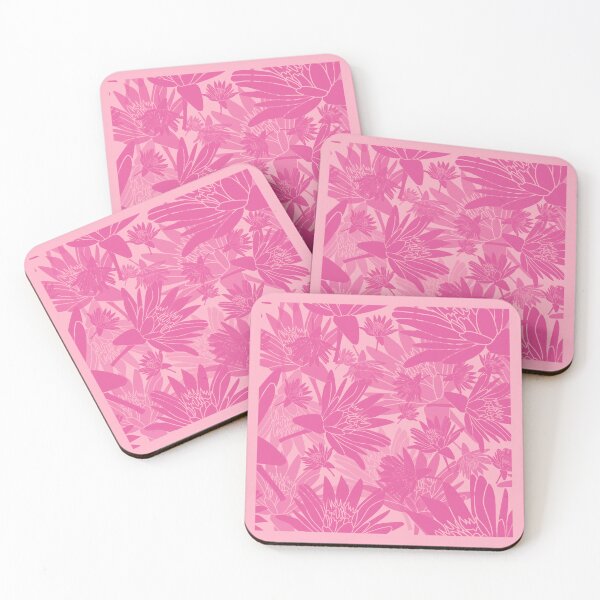 Item preview, Tossed Lotus Magenta on Pink Halfdrop designed and sold by Art in My Loft.
