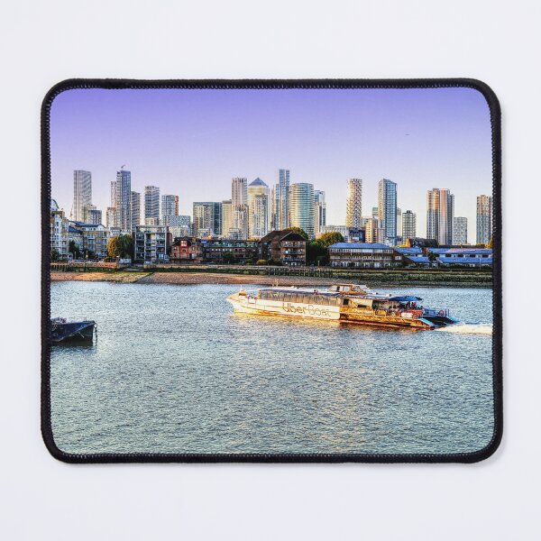 Item preview, Uber boat London skyline Canary Wharf sunset designed and sold by santoshputhran.