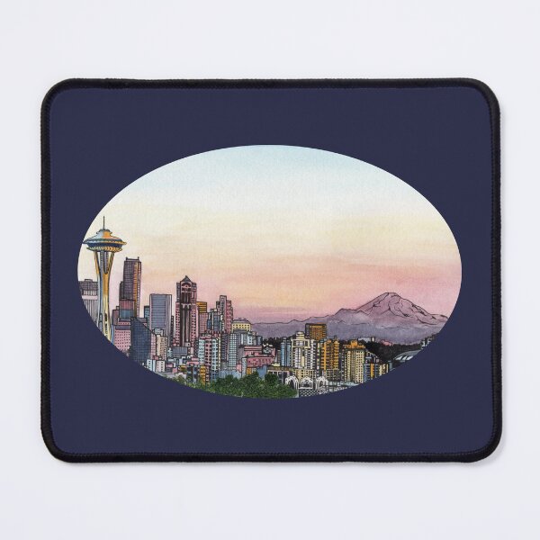 Item preview, Seattle Washington USA Pen and Watercolor Art designed and sold by skye-studio.