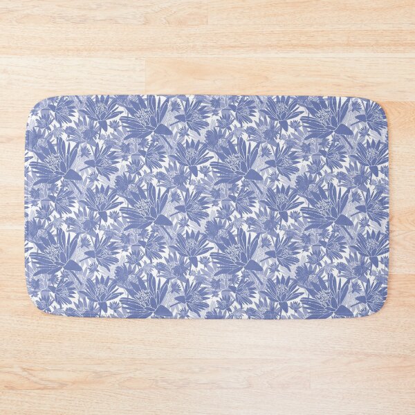 Item preview, Tossed Lotus Grey Blue on White Halfdrop designed and sold by Art in My Loft.