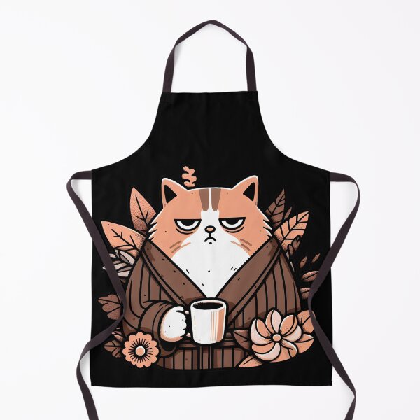 Item preview, Bad Morning Cartoon Cat with Coffee designed and sold by FrozenRoscoe.