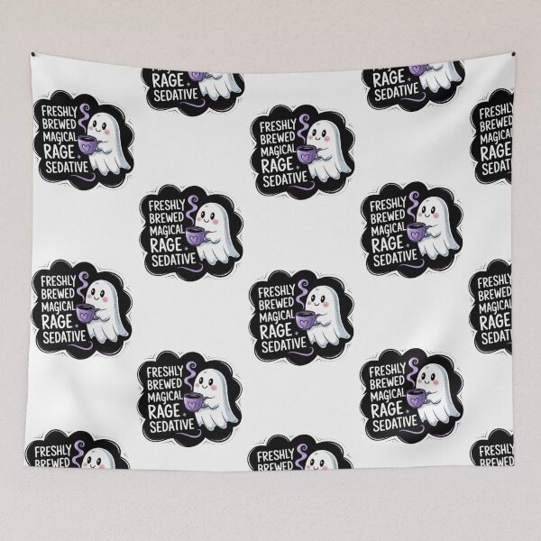 Item preview, Freshly Brewed Magical Rage Sedative - Ghost with Coffee designed and sold by GemBob Creations.
