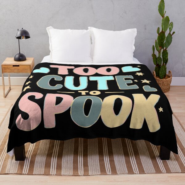 Item preview, Cute Halloween Typography Illustration with 'Too Cute to Spook' Phrase designed and sold by seelya83.