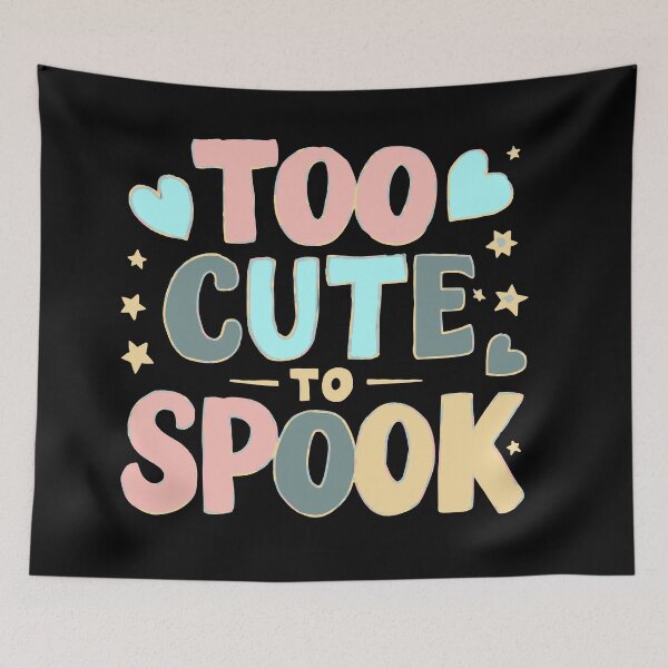 Item preview, Cute Halloween Typography Illustration with 'Too Cute to Spook' Phrase designed and sold by seelya83.