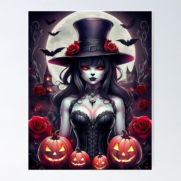 Item preview, The Midnight Witch of Halloween designed and sold by art-magic-ai.