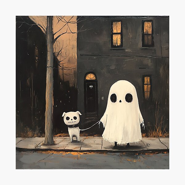 Item preview, Ghostly Stroll with a Skeleton Pup designed and sold by Studio Axis.