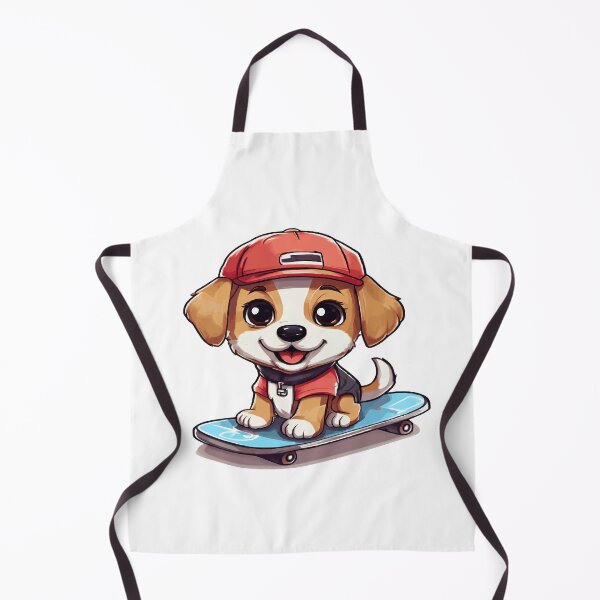 Item preview, Skater Dog, cute dog in kawaii and chibi style doing skateboarding designed and sold by AdrianMDesigns.