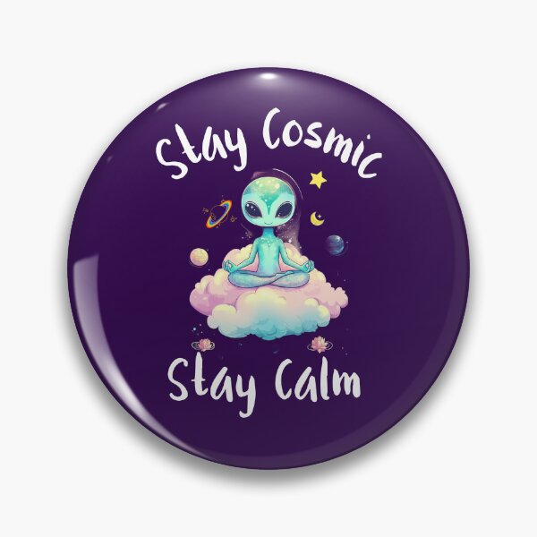 Item preview, Cute Zen Meditating Alien Stay Cosmic Stay Calm designed and sold by QueerQPaints.