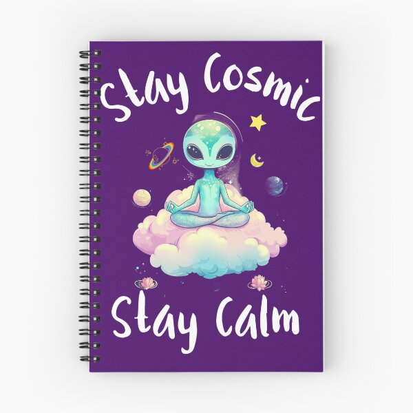 Item preview, Cute Zen Meditating Alien Stay Cosmic Stay Calm designed and sold by QueerQPaints.