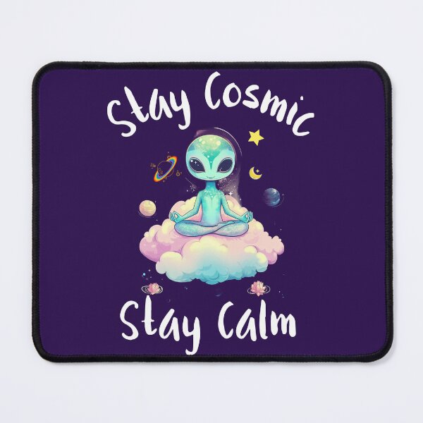 Item preview, Cute Zen Meditating Alien Stay Cosmic Stay Calm designed and sold by QueerQPaints.